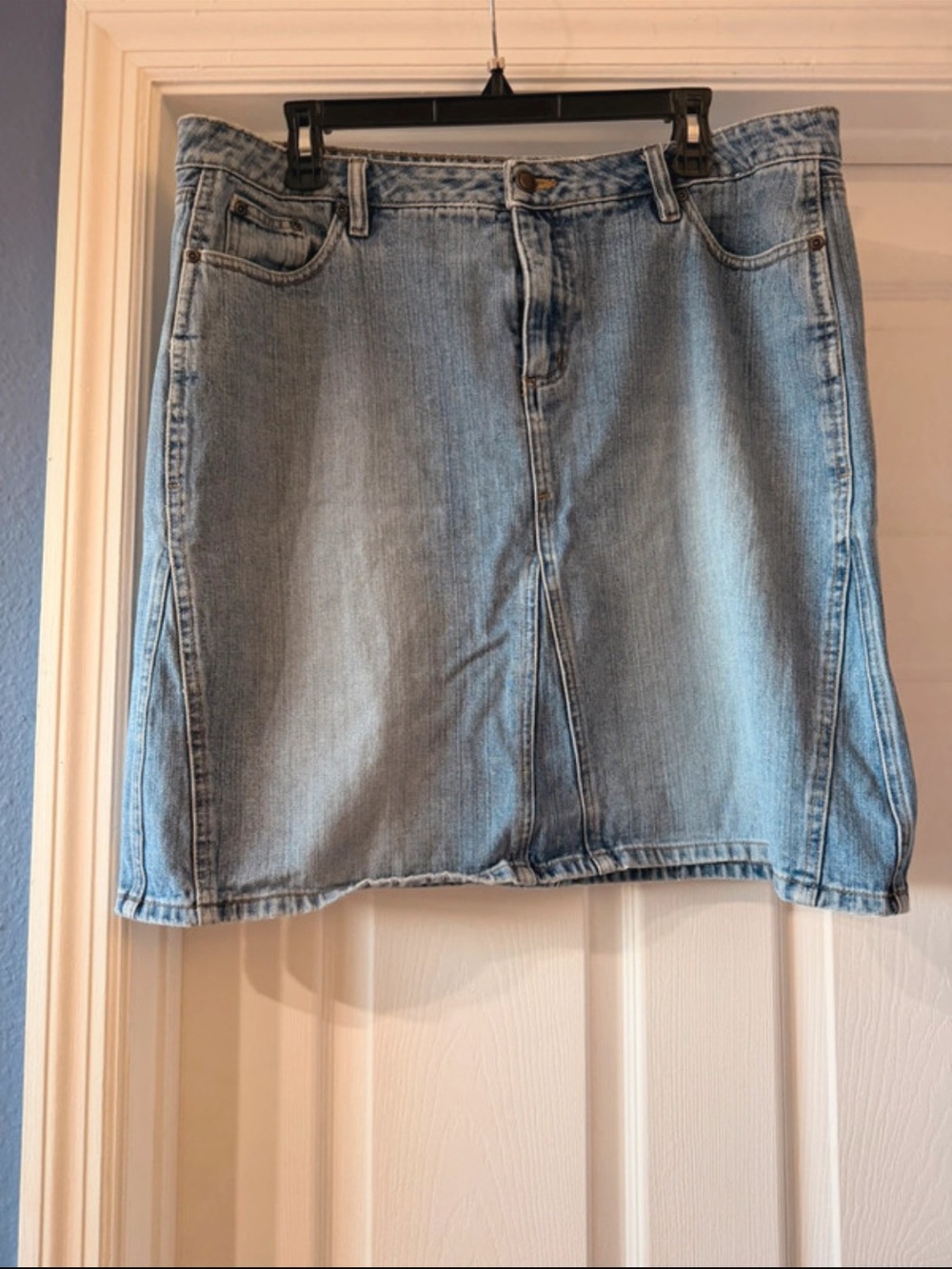 Faded Glory Light Blue Denim Mini Skirt